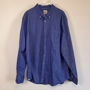 Modern Oxford‎ Blue Long Sleeve Button Down Shirt Men's XXXL